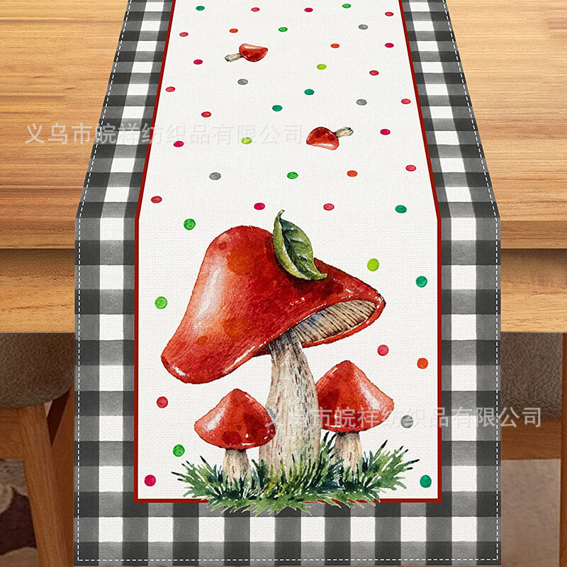 Rudens lino klevo lapų stalo vėliava Šventės vakarėlio dekoravimas Namų staltiesė Svetainės spintelė Staltiesė Arbatos vėliavėlių spausdinimas