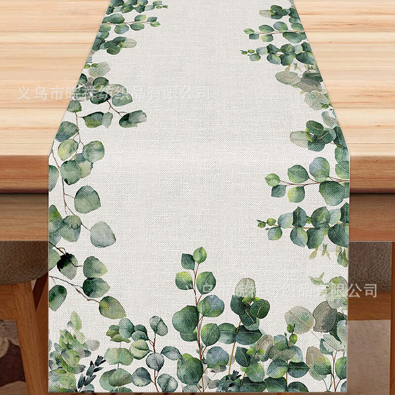 Rudens lino klevo lapų stalo vėliava Šventės vakarėlio dekoravimas Namų staltiesė Svetainės spintelė Staltiesė Arbatos vėliavėlių spausdinimas