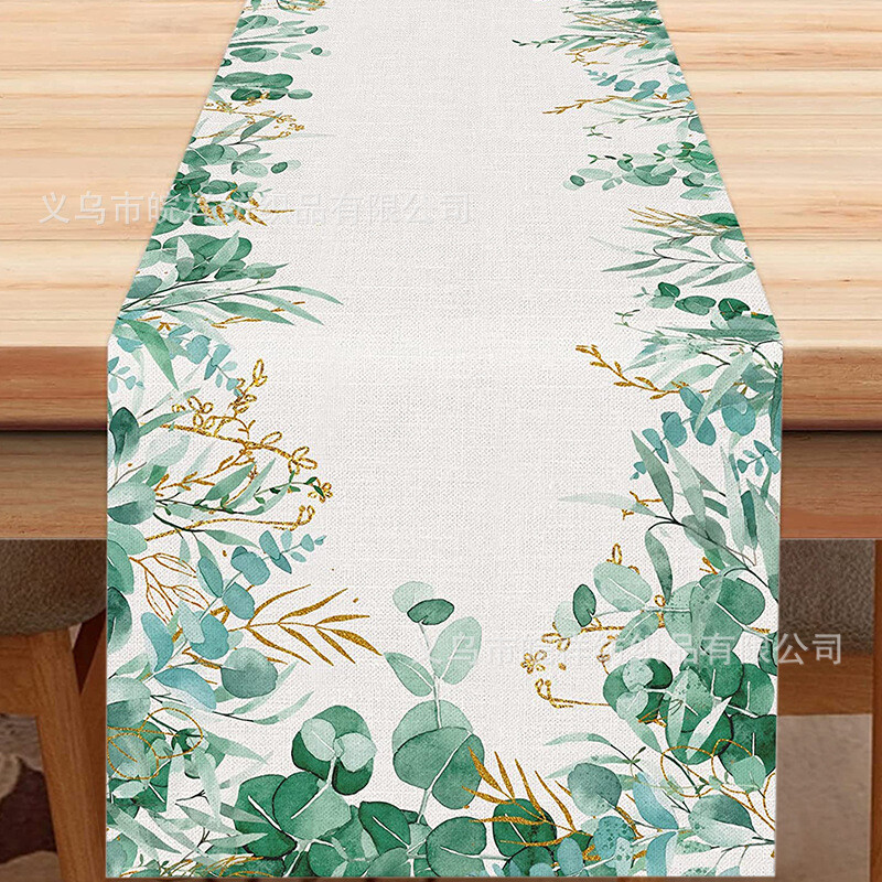 Rudens lino klevo lapų stalo vėliava Šventės vakarėlio dekoravimas Namų staltiesė Svetainės spintelė Staltiesė Arbatos vėliavėlių spausdinimas