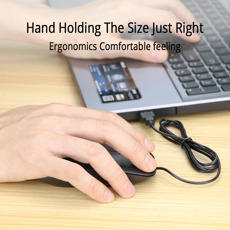 Mouse cu fir USB ultra subțire1200 dpi 3D Optical Ergonomic Soareci ultrasubțiri Gaming PC Computere Laptop Mini Mouse-uri pentru birou acasă