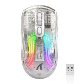 Bezdrôtová herná myš, priehľadná, dvojitý režim, 2,4 G Bluetooth 3D RGB podsvietená bezdrôtová počítačová myš pre notebooky a Mac