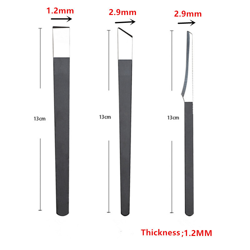 3 vnt. / rinkinys Odos ploninimo pjovimo peilis Rankų darbo odinis „pasidaryk pats“ įrankio skutimo kastuvas ploninimo peilis