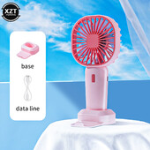 USB rankinis mini ventiliatorius, nešiojamasis 3 greičių didelio vėjo stalinis biuro kišeninis ventiliatorius su laikikliu Studentų tylūs vasaros ventiliatoriai 400 mA