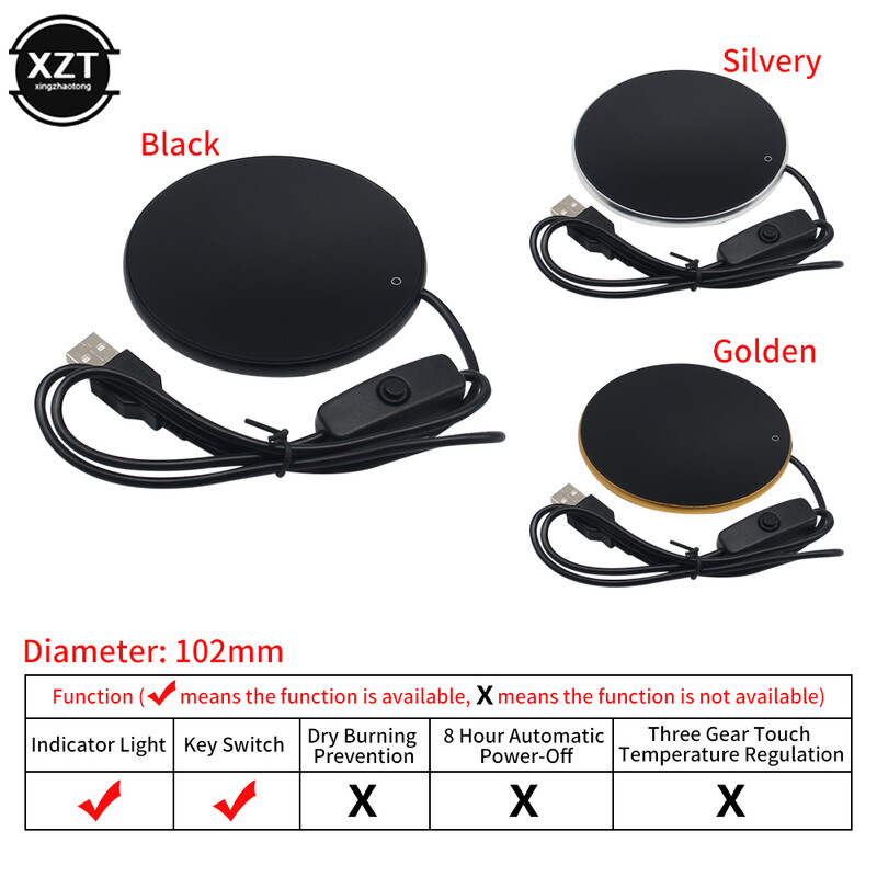 Mini nešiojamas USB puodelių šildytuvas 3 pavarų kavos puodelio kaitinimo padėkliukas Išmanusis termostatinis kaitvietė Pienas Arbata Vandens kaitinimo padėkliukas