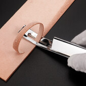 Metaliniai odiniai saugaus pjovimo įrankių rinkiniai „pasidaryk pats“ pjovimo įrankių rinkiniai su pakaitiniu skiverio ašmenimis, ploninančia oda, juoda/sidabrinė