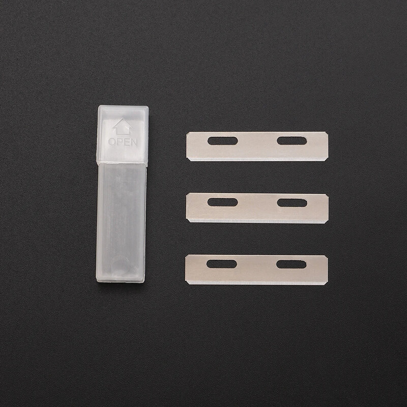 Metaliniai odiniai saugaus pjovimo įrankių rinkiniai „pasidaryk pats“ pjovimo įrankių rinkiniai su pakaitiniu skiverio ašmenimis, ploninančia oda, juoda/sidabrinė