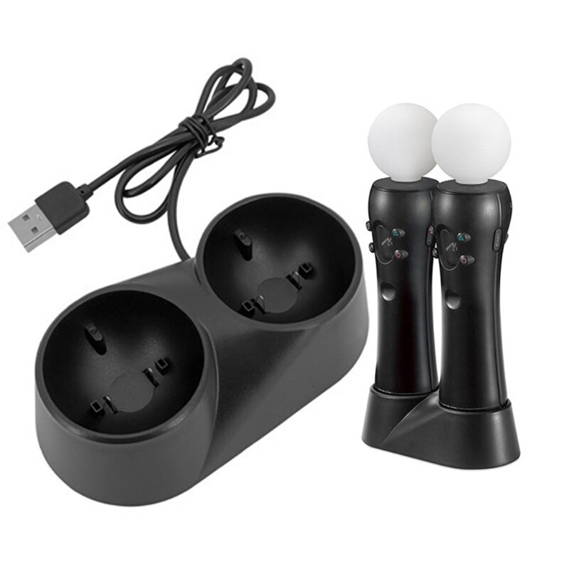 Dvojitá nabíjačka, nabíjacia dokovacia stanica, stojan, držiak, základňa pre Sony Play Station PS4 VR Move PSVR, príslušenstvo pre ovládače PS4