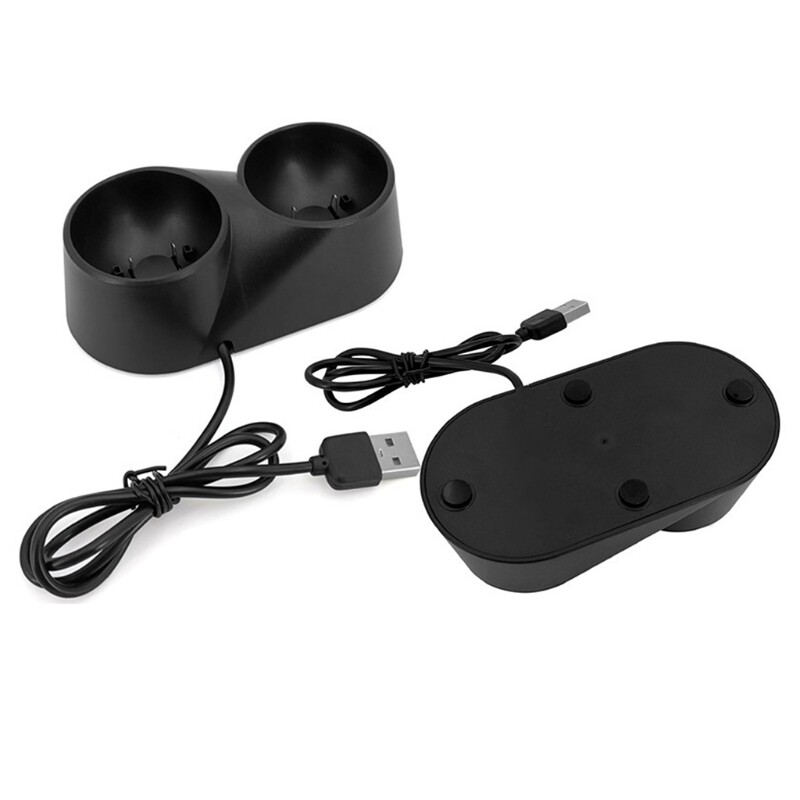 Dvojitá nabíjačka, nabíjacia dokovacia stanica, stojan, držiak, základňa pre Sony Play Station PS4 VR Move PSVR, príslušenstvo pre ovládače PS4