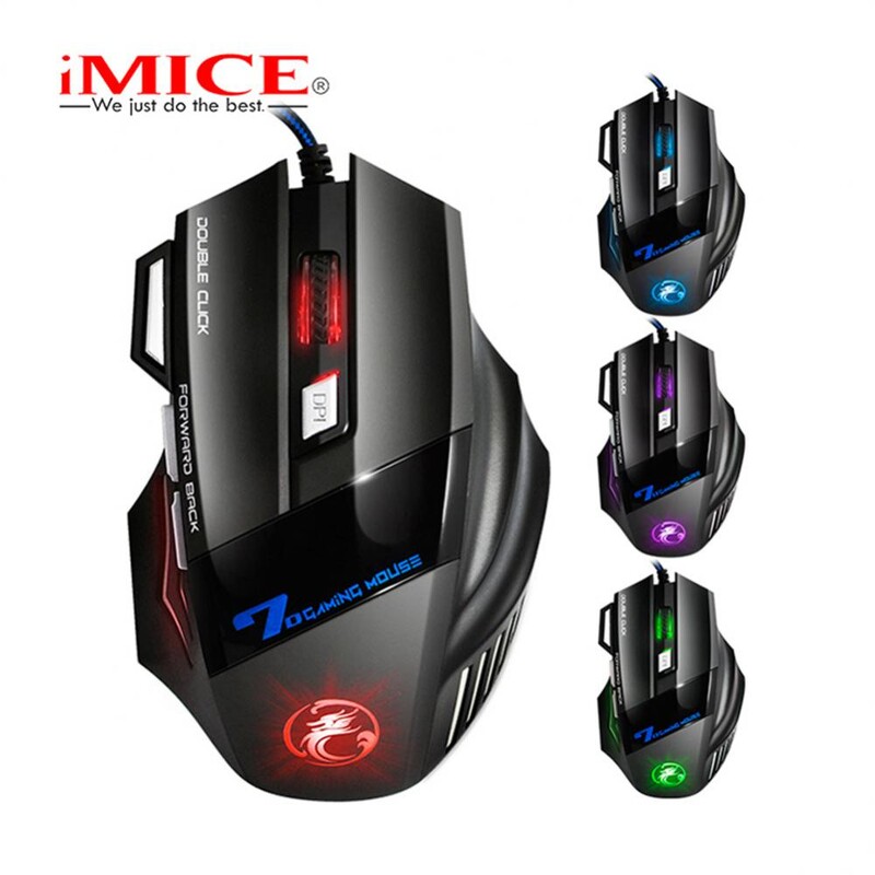 RYRA 5500/3200dpi LED X7 optic 7 butoane Mouse pentru jocuri cu fir USB Mouse ergonomic pentru jocuri cu fir pentru PC-uri WOW CS LOL PC Laptop