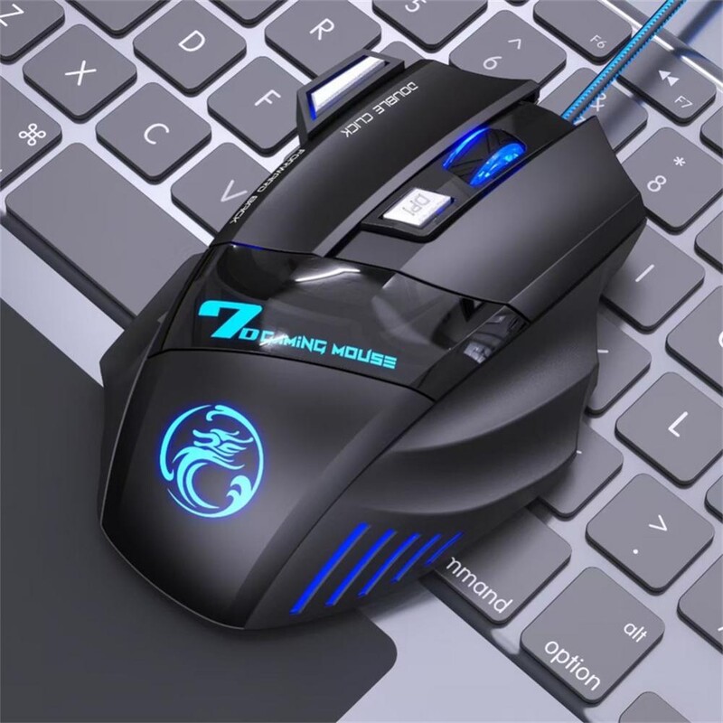 RYRA 5500/3200dpi LED X7 optic 7 butoane Mouse pentru jocuri cu fir USB Mouse ergonomic pentru jocuri cu fir pentru PC-uri WOW CS LOL PC Laptop