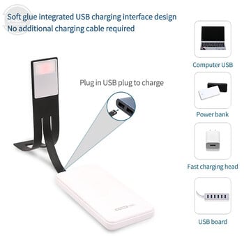 Преносима LED светлина за книги за четене с подвижна гъвкава щипка USB акумулаторна лампа за четци на електронни книги Kindle