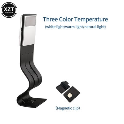 Prenosné LED svetlo na čítanie kníh s odnímateľným flexibilným klipom, nabíjateľná lampa s USB pre čítačky elektronických kníh Kindle
