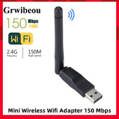 Mini adaptor Wifi wireless 150 Mbps 2,4 GHz Antenă USB Wifi receptor Dongle MT7601 Placă de rețea 802.11b/n/g pentru laptopuri desktop
