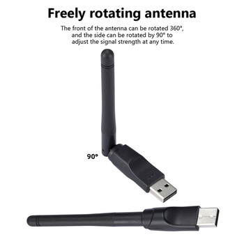 Мини безжичен Wifi адаптер 150 Mbps 2.4GHz антена USB Wifi приемник Dongle MT7601 Мрежова карта 802.11b/n/g за настолни лаптопи