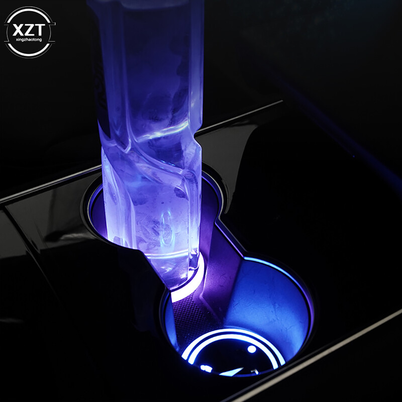 7 farieb USB LED držiak na poháre, svetelná podložka do auta, podložky pod fľaše, RGB svietiace farebné podsvietenie, atmosférická lampa, sklenená podložka na sedadlo