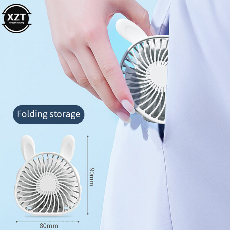 Nabíjanie cez USB Malý ventilátor Závesný krk Pohodlné vrecko Malý vonkajší mini ventilátor Skladací stolný kancelársky tichý chladič