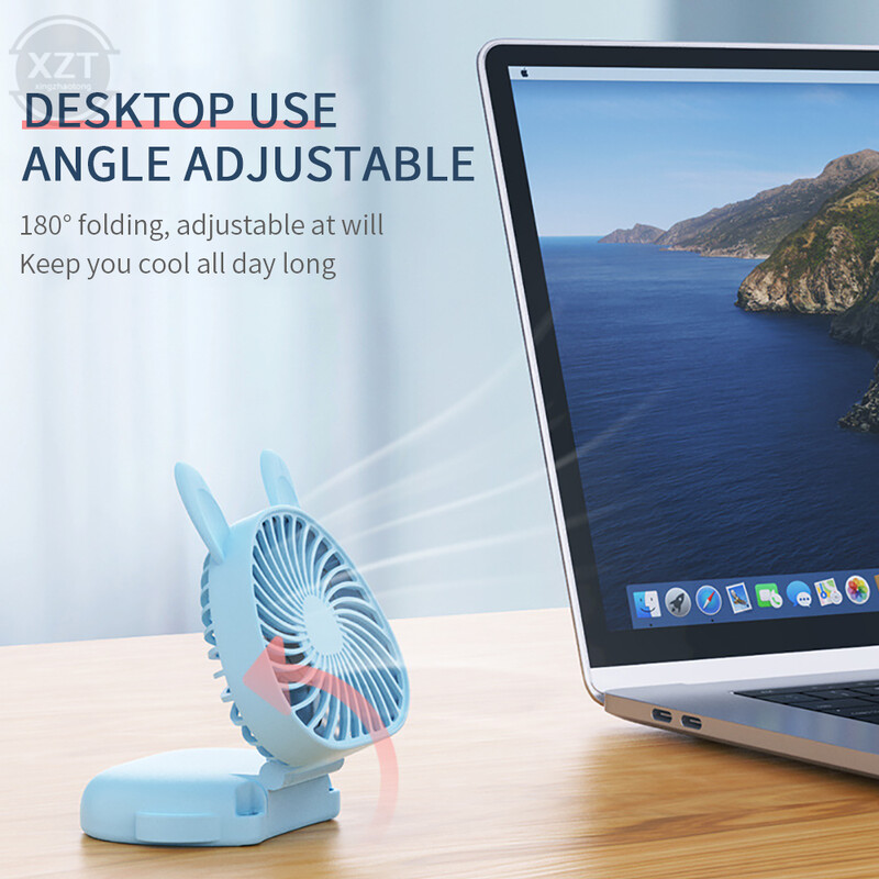 Nabíjanie cez USB Malý ventilátor Závesný krk Pohodlné vrecko Malý vonkajší mini ventilátor Skladací stolný kancelársky tichý chladič