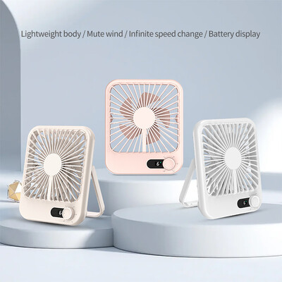Novi mali stolni ventilator od 1200-5000 mAh, super tihi USB punjenje, ventilator s jakim protokom zraka, ventilator s 5 brzina, uredski ventilator s jakim protokom zraka