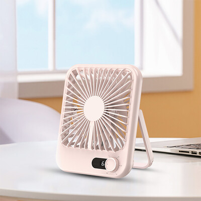 Új, 1200-5000 mAh-s kis asztali ventilátor szuper csendes USB-töltésű, erős légáramú hűtőventilátor 5 sebességes erős légáramú irodai ventilátorral