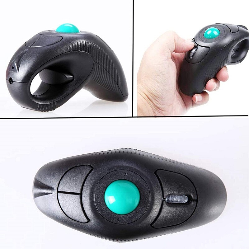 Ασύρματο ποντίκι Trackball 2.4G Ενσύρματο μίνι USB φορητό ποντίκι δάχτυλων εργονομικό δεξί αριστερό χέρι για υπολογιστή Tablet Φορητός υπολογιστής