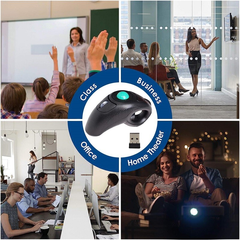 Ασύρματο ποντίκι Trackball 2.4G Ενσύρματο μίνι USB φορητό ποντίκι δάχτυλων εργονομικό δεξί αριστερό χέρι για υπολογιστή Tablet Φορητός υπολογιστής