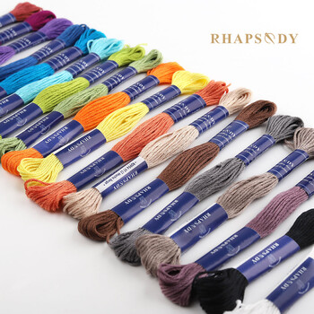 Rhapsody New 16 Colors DMC Exclusive Colors Κέντημα νήμα μαργαριτάρι βαμβακερό αιγυπτιακό σταυροβελονιά 6 κλώνων 8,7 Y Double Mercerizd