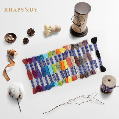 Rhapsody New 16 spalvų DMC Išskirtinės spalvos Siuvinėjimas Siūlas Pearl Medvilnė Egipto kryžminis dygsnis 6 sruogos 8,7 Y Double Mercerizd