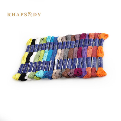 Rhapsody Nové 16 farieb DMC Exkluzívne farby Vyšívacia niť Perlová bavlna Egyptská krížiková niť 6 prameňov 8,7 Y Dvojitá Mercerizd