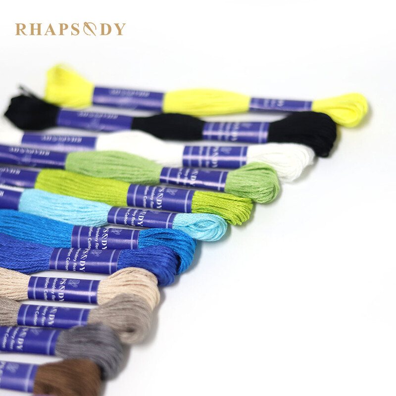 Rhapsody Nové 16 farieb DMC Exkluzívne farby Vyšívacia niť Perlová bavlna Egyptská krížiková niť 6 prameňov 8,7 Y Dvojitá Mercerizd