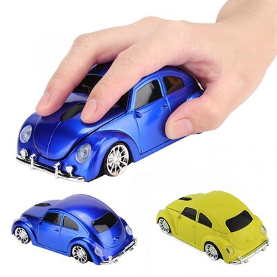 Beetle Car Shape Mouse Mazā datora pele Ergonomiska 2,4 GHz bezvadu spēļu pele ar uztvērēju datora klēpjdatoram