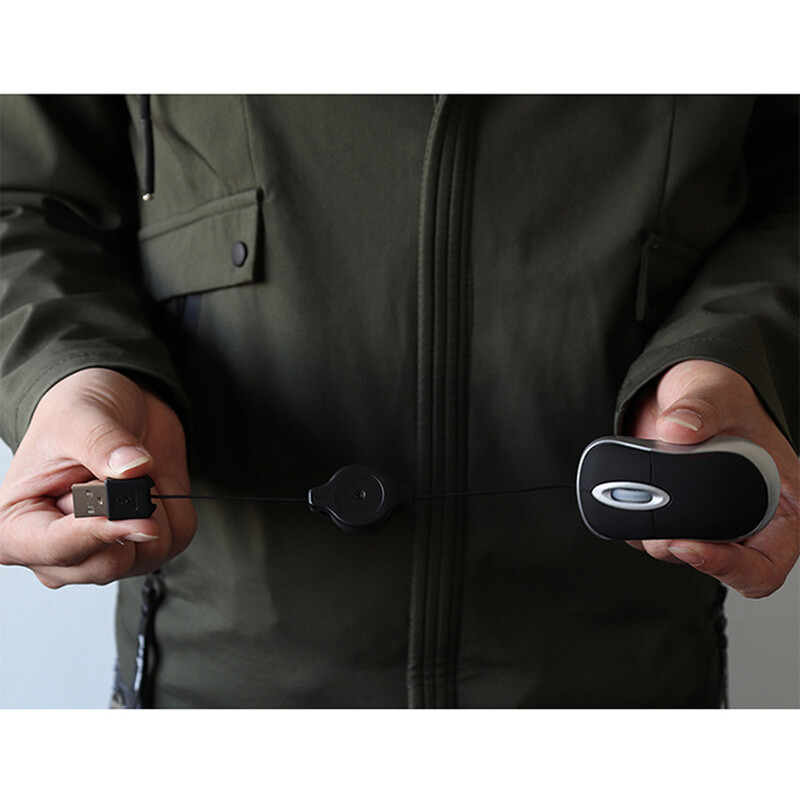 Optiline sissetõmmatav minihiir Kaasaskantav mini-USB juhtmega hiir Ergonoomika Kodukontori hiired arvuti sülearvutile