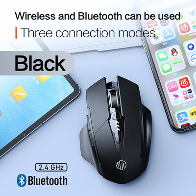 INPHIC A1 Mouse fără fir Bluetooth în trei moduri Mouse reîncărcabil pentru birou Buton silențios Afișaj putere Laptop Bluetooth universal 5.0