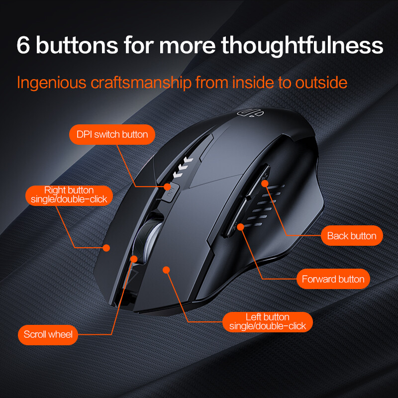 INPHIC A1 Mouse fără fir Bluetooth în trei moduri Mouse reîncărcabil pentru birou Buton silențios Afișaj putere Laptop Bluetooth universal 5.0
