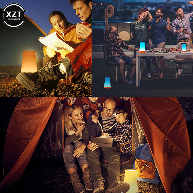 Lumină de noapte cu schimbare de 7 culori Telecomandă RGB Lampă reglabilă tactilă Lămpi portabile de noptieră Lampă de noapte reîncărcabilă prin USB