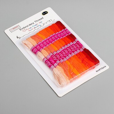 Ață de cusătură în cruce, culori solide fixe, ață de broderie țesut manual DIY pentru cusut, repararea materialului de artizanat fiecare 7,8-8 metri, 6 fire