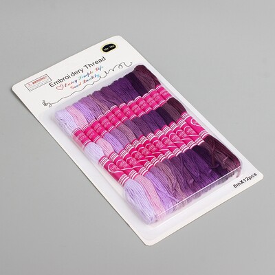 Ață de cusătură în cruce, culori solide fixe, ață de broderie țesut manual DIY pentru cusut, repararea materialului de artizanat fiecare 7,8-8 metri, 6 fire