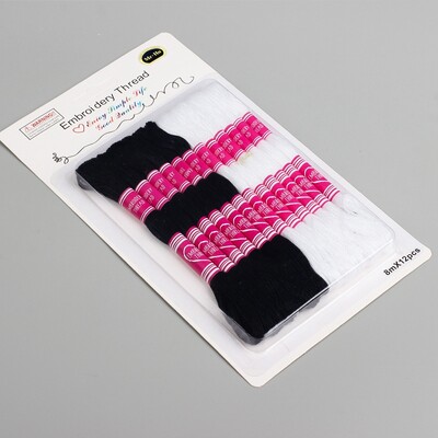 Ață de cusătură în cruce, culori solide fixe, ață de broderie țesut manual DIY pentru cusut, repararea materialului de artizanat fiecare 7,8-8 metri, 6 fire