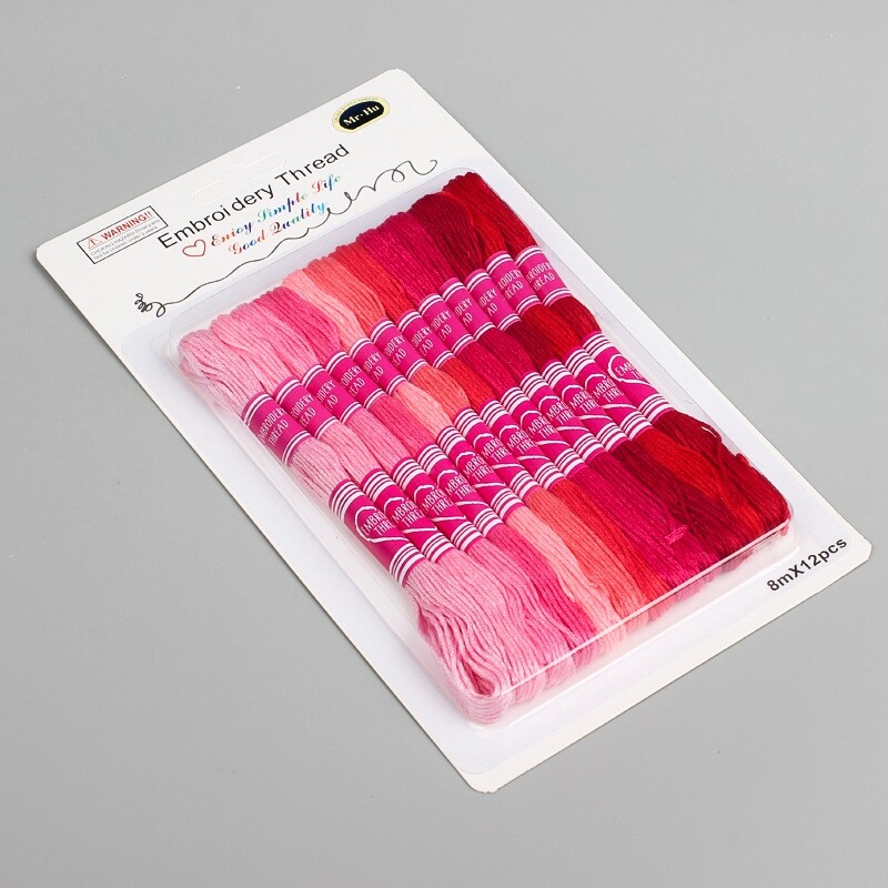 Ață de cusătură în cruce, culori solide fixe, ață de broderie țesut manual DIY pentru cusut, repararea materialului de artizanat fiecare 7,8-8 metri, 6 fire