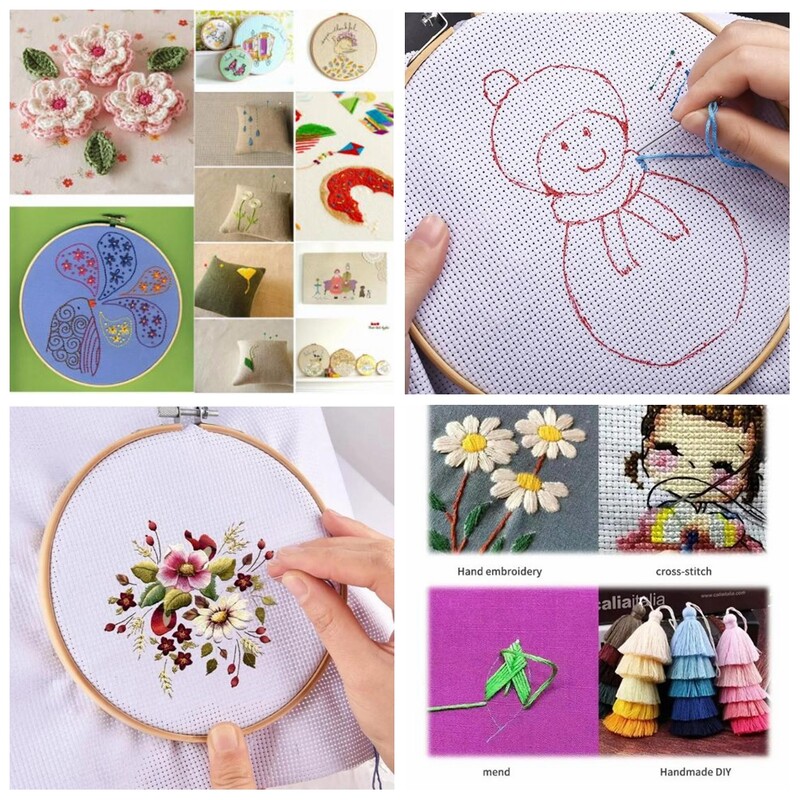 Ață de cusătură în cruce, culori solide fixe, ață de broderie țesut manual DIY pentru cusut, repararea materialului de artizanat fiecare 7,8-8 metri, 6 fire