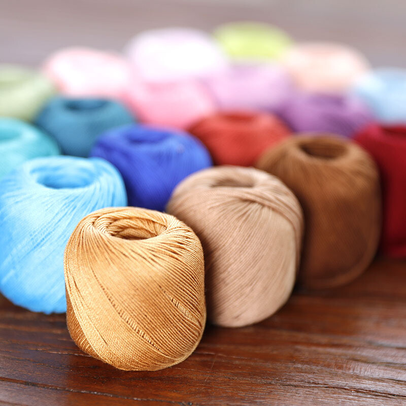 10g/guľôčka 85m letná bavlnená čipkovaná priadza DIY ručné pletenie háčkovanie bikinový top šaty pletacia taška čiapka DIY nite guľôčky