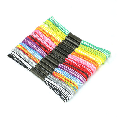 12 db/tétel Keresztszemes hímzés Selyemfestés Vonalszálak Barkácsolás Szövés Karkötő Zsinór Varrószálak Többszínű hímzés