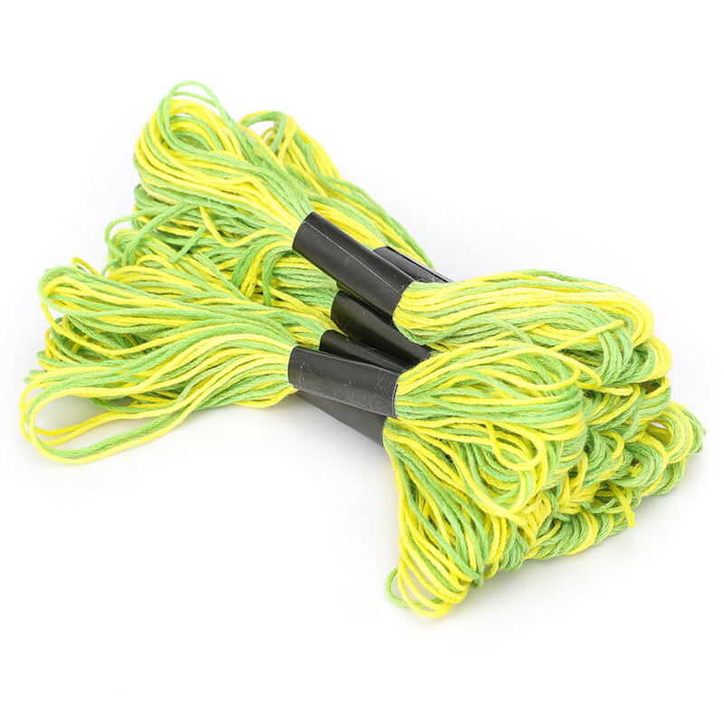 12 db/tétel Keresztszemes hímzés Selyemfestés Vonalszálak Barkácsolás Szövés Karkötő Zsinór Varrószálak Többszínű hímzés