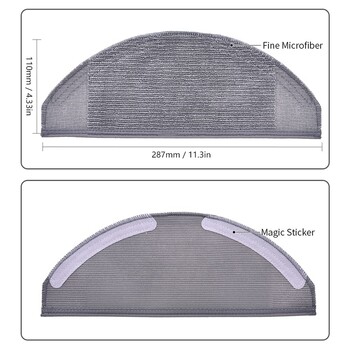 6 τεμάχια σφουγγαρίστρας που πλένονται υφασμάτινα μαξιλάρια για σφουγγαρίστρα συμβατά με εξαρτήματα υβριδικών ρομπότ Eufy X8
