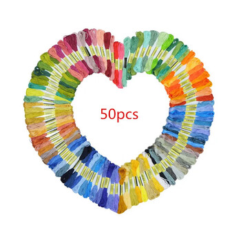 50Pcs/100Pcs Είδη Ραπτικής Χρώμα Rainbow Βαμβακερό νήμα DIY Craft Κέντημα Κλωστές Ραπτικής Σταυροβελονιάς Σετ Αξεσουάρ πλεξίματος