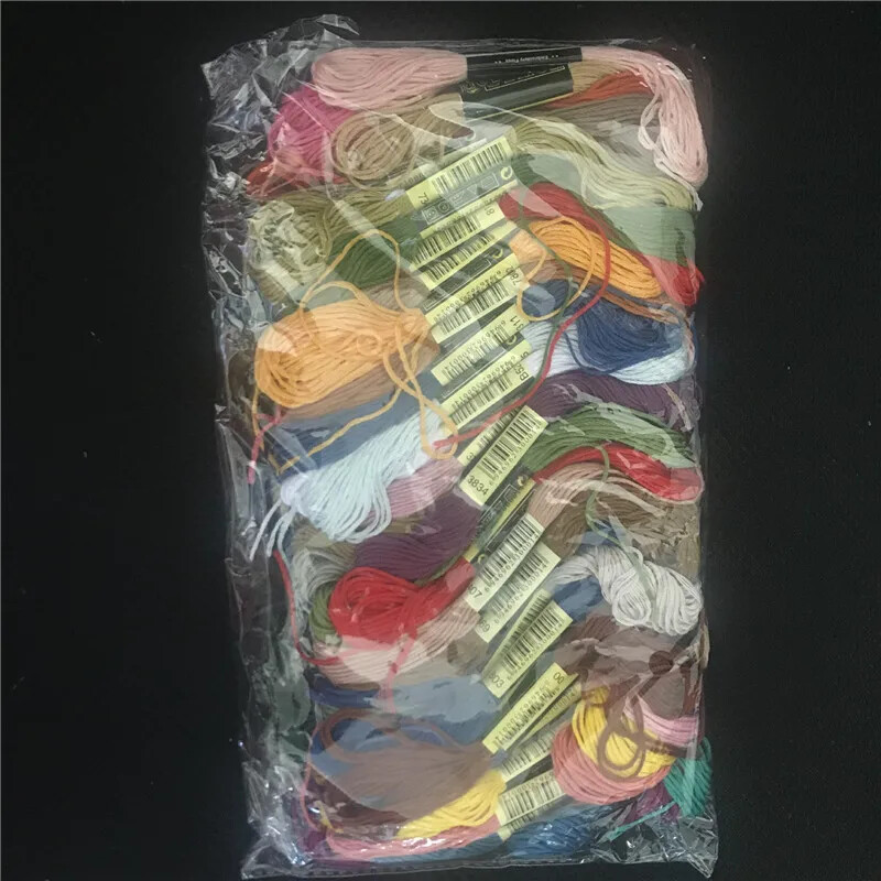 50 db/100 db varró kellékek színes szivárvány pamut cérna barkácsolás kézműves hímzés keresztszemes varrócérna készlet kötési kiegészítők