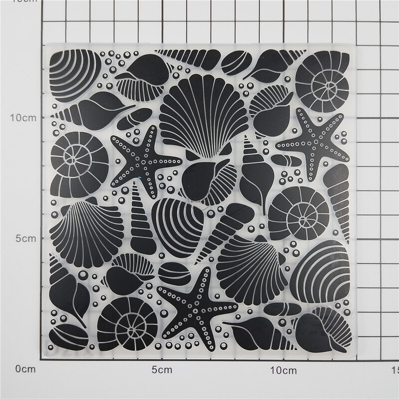 2023 m. NAUJI „Shell Starfish“ reljefiniai aplankai, skirti iškarpų albumui, albumų kortelėms, gaminimo reikmenims 3D plastikiniai trafaretai, amatai