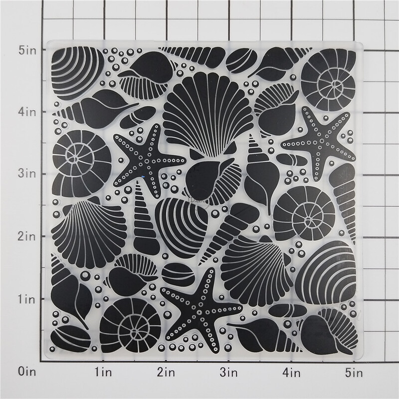 2023 m. NAUJI „Shell Starfish“ reljefiniai aplankai, skirti iškarpų albumui, albumų kortelėms, gaminimo reikmenims 3D plastikiniai trafaretai, amatai