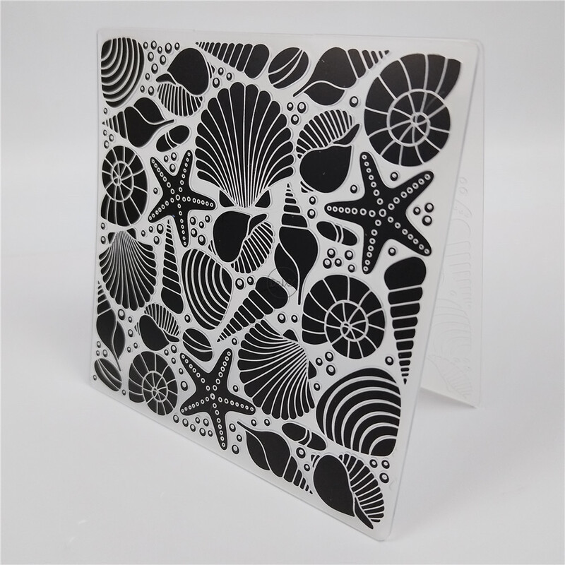 2023 m. NAUJI „Shell Starfish“ reljefiniai aplankai, skirti iškarpų albumui, albumų kortelėms, gaminimo reikmenims 3D plastikiniai trafaretai, amatai