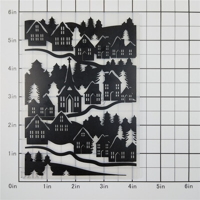 2023 NOVINKA Domy Stromy Pozadie Raziace Priečinky Na Scrapbooking Papier Album Karty Tvorba Potreby 3D Plastové Šablóny Remeslá