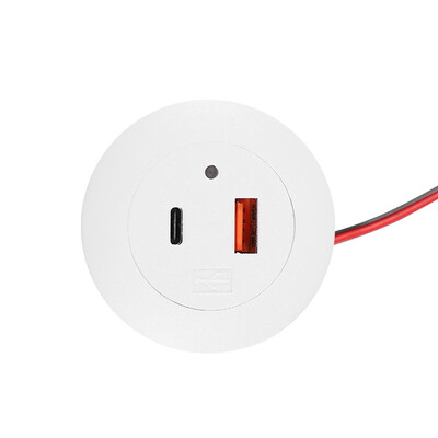 Asztali lyuk, beágyazott USB-elosztó C-típusú USB-töltő 3 az 1-ben elosztó laptop PC-hez mobiltelefon töltéshez, irodai aljzat